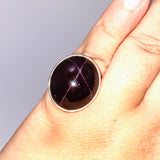 Star Garnet Oval Cabochon Ring Size 8.5 PRGJ621