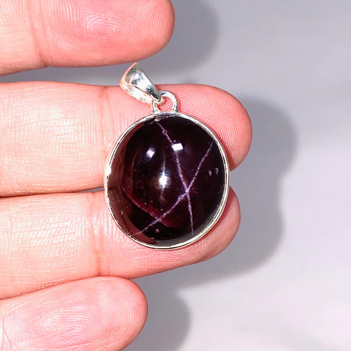 Star Garnet Oval Pendant KPGJ4227 - Nature's Magick