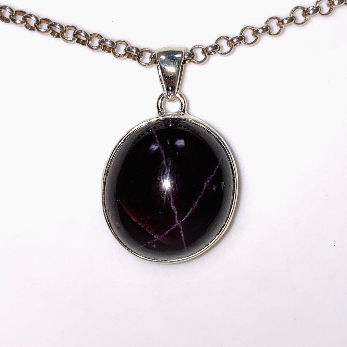 Star Garnet Oval Pendant KPGJ4227 - Nature's Magick