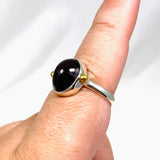 Star Garnet Oval Ring with Brass Detailing Size 9 KRGJ3138 - Nature's Magick