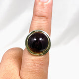 Star Garnet Round Ring with Brass Detailing Size 10 KRGJ3133 - Nature's Magick