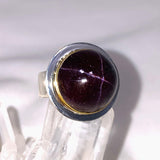 Star Garnet Round Ring with Brass Detailing Size 10 KRGJ3133 - Nature's Magick