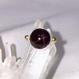 Star Garnet Round Ring with Brass Detailing Size 9 KRGJ3132 - Nature's Magick