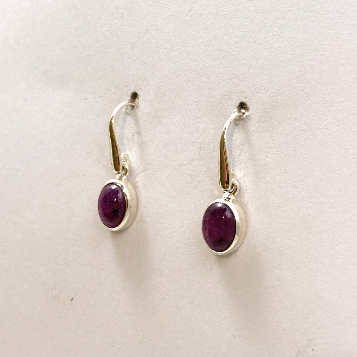 Star Ruby Oval Cabochon Earrings PEGJ260