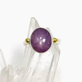 Star Ruby Oval Ring with Brass Accents Size 11 KRGJ3180 - Nature's Magick