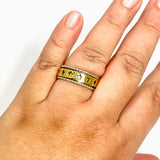 Star Sterling Silver and Brass Spinner Ring RG1043