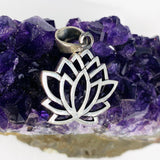 Sterling Silver Lotus Leaf Pendant 30mm SV50-614 - Nature's Magick