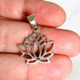 Sterling Silver Lotus Leaf Pendant 30mm SV50-614 - Nature's Magick