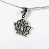 Sterling Silver Lotus Leaf Pendant 30mm SV50-614 - Nature's Magick