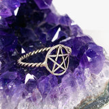 Sterling Silver Pentagram Ring 10mm RG595 - Nature's Magick