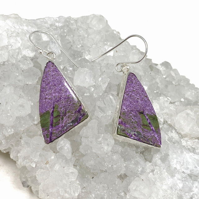 Stichtite in Serpentine (Atlantasite) Freeform Earrings KEGJ1454 - Nature's Magick