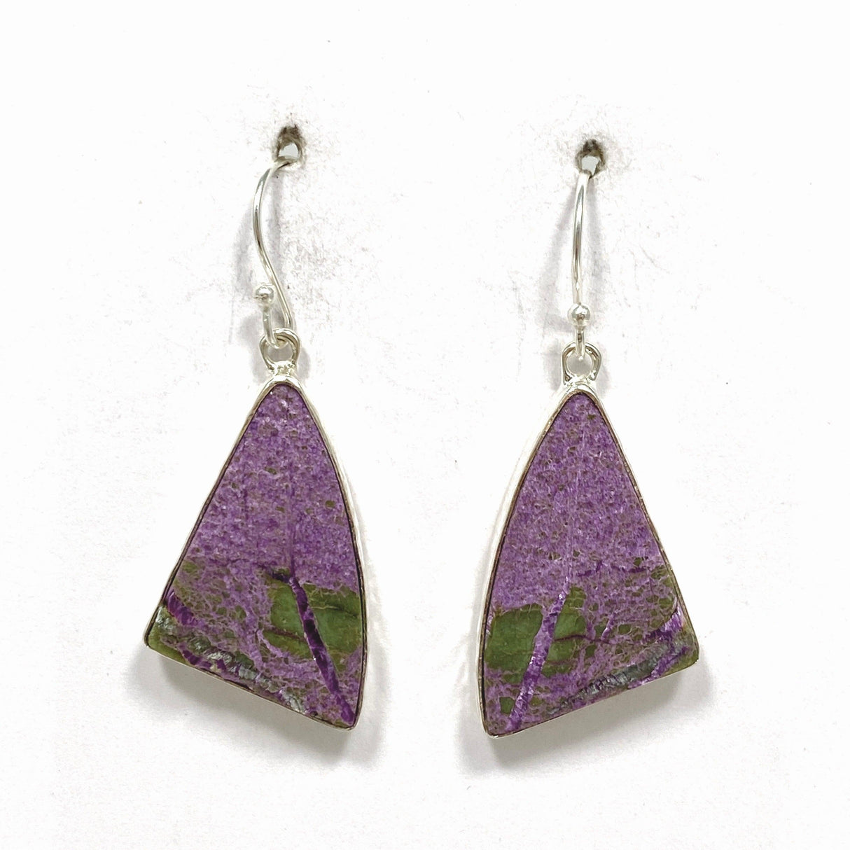 Stichtite in Serpentine (Atlantasite) Freeform Earrings KEGJ1454 - Nature's Magick