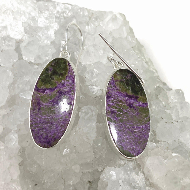 Stichtite in Serpentine (Atlantasite) Oval Earrings KEGJ1450 - Nature's Magick