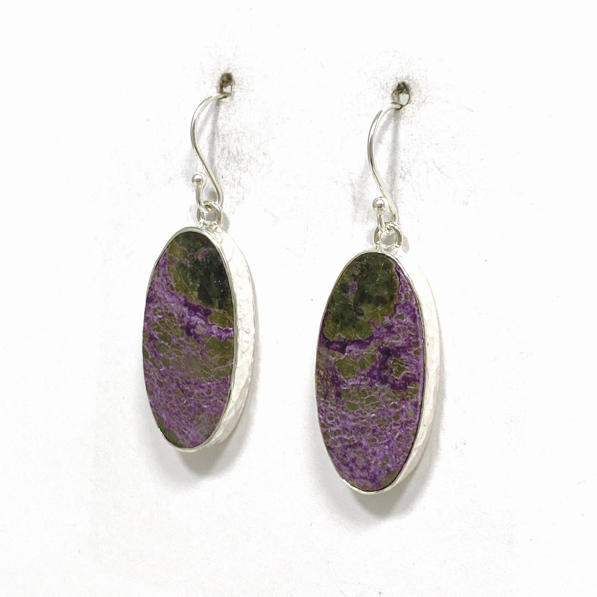 Stichtite in Serpentine (Atlantasite) Oval Earrings KEGJ1450 - Nature's Magick