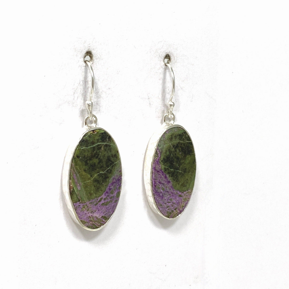 Stichtite in Serpentine (Atlantasite) Oval Earrings KEGJ1451 - Nature's Magick