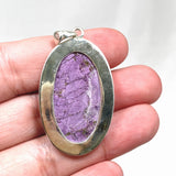 Stichtite in Serpentine (Atlantasite) Oval Pendant in a Hammered Setting KPGJ4277 - Nature's Magick