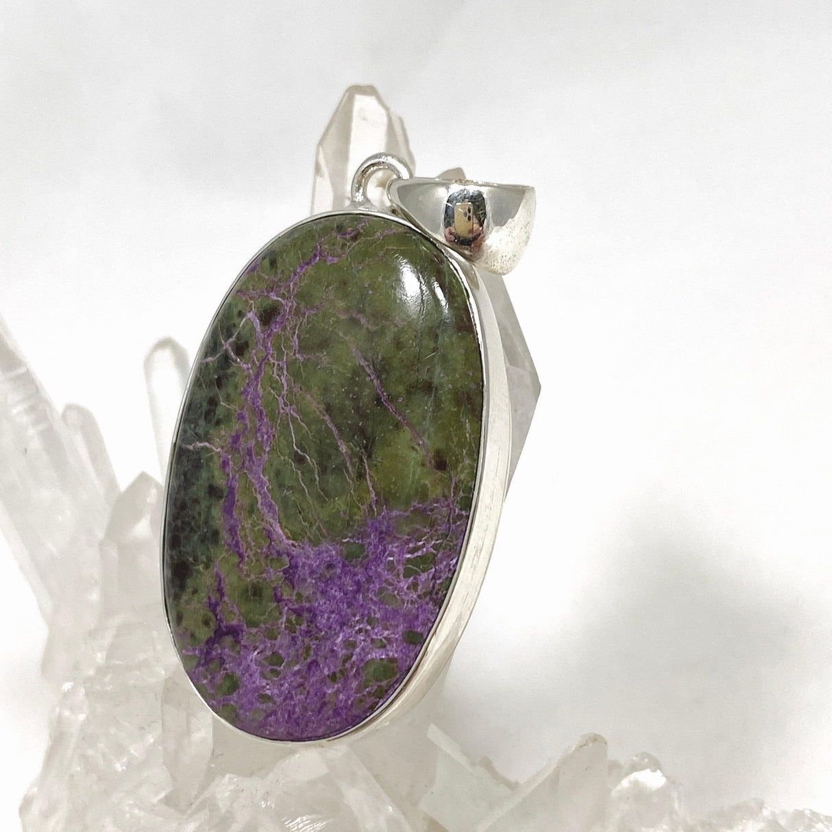 Stichtite in Serpentine (Atlantasite) Oval Pendant KPGJ4273 - Nature's Magick