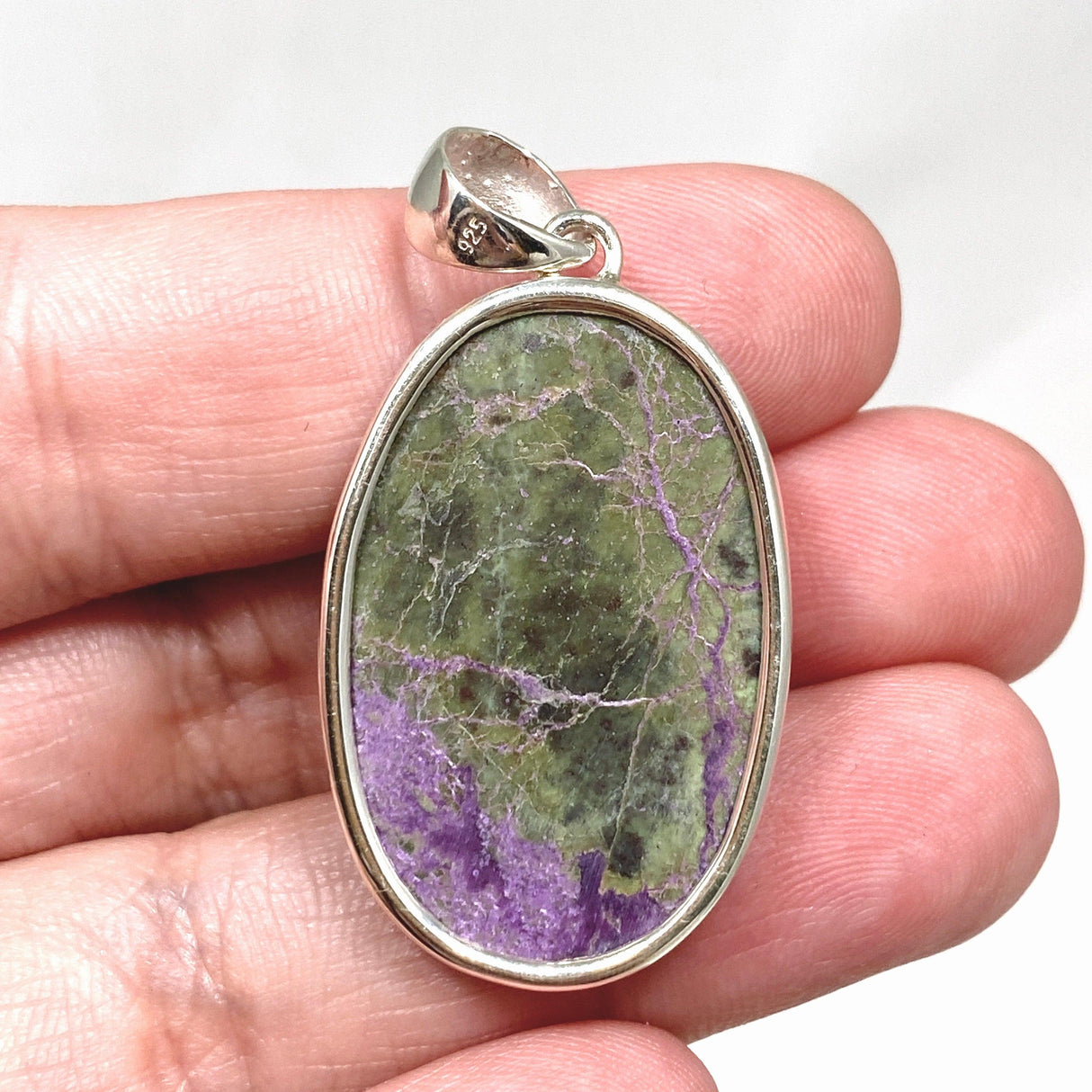 Stichtite in Serpentine (Atlantasite) Oval Pendant KPGJ4273 - Nature's Magick