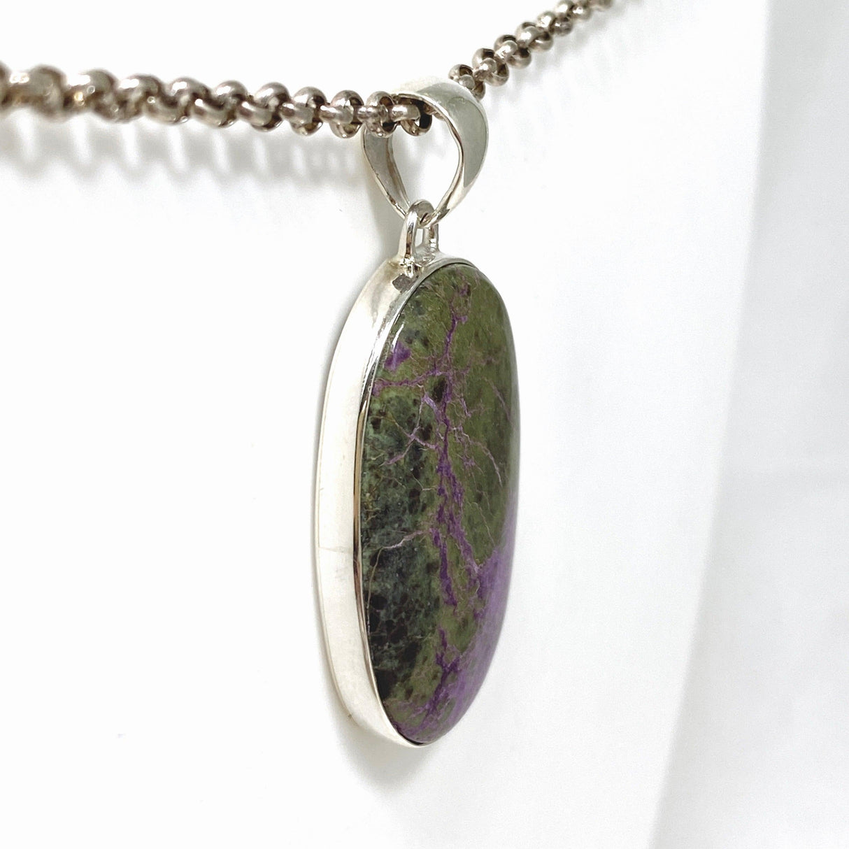 Stichtite in Serpentine (Atlantasite) Oval Pendant KPGJ4273 - Nature's Magick