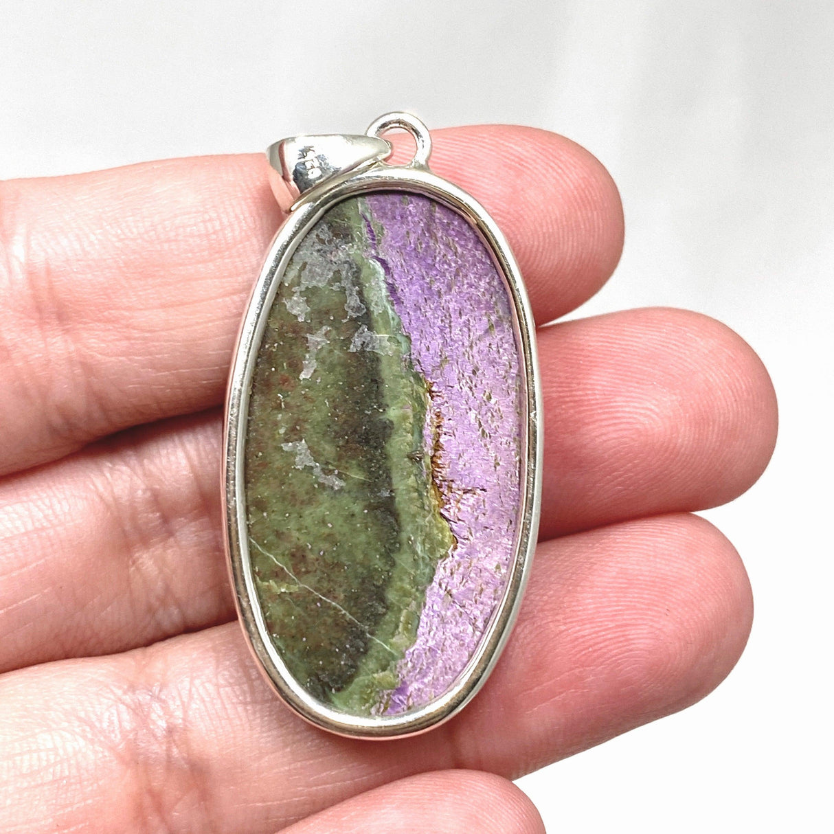 Stichtite in Serpentine (Atlantasite) Oval Pendant KPGJ4274 - Nature's Magick