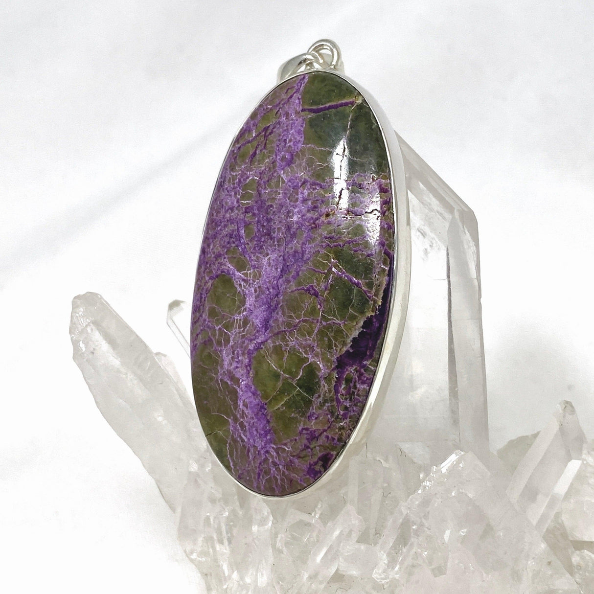 Stichtite in Serpentine (Atlantasite) Oval Pendant KPGJ4276 - Nature's Magick