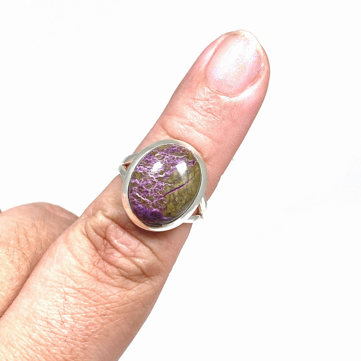 Stichtite in Serpentine (Atlantasite) Oval Ring Size 7 KRGJ3155 - Nature's Magick