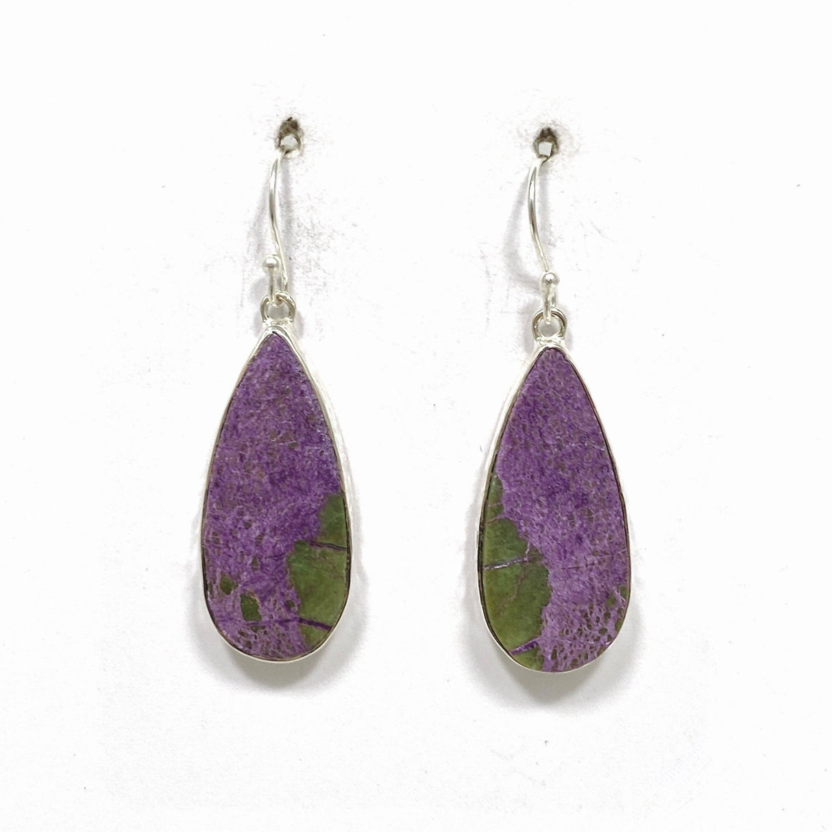 Stichtite in Serpentine (Atlantasite) Teardrop Earrings KEGJ1453 - Nature's Magick