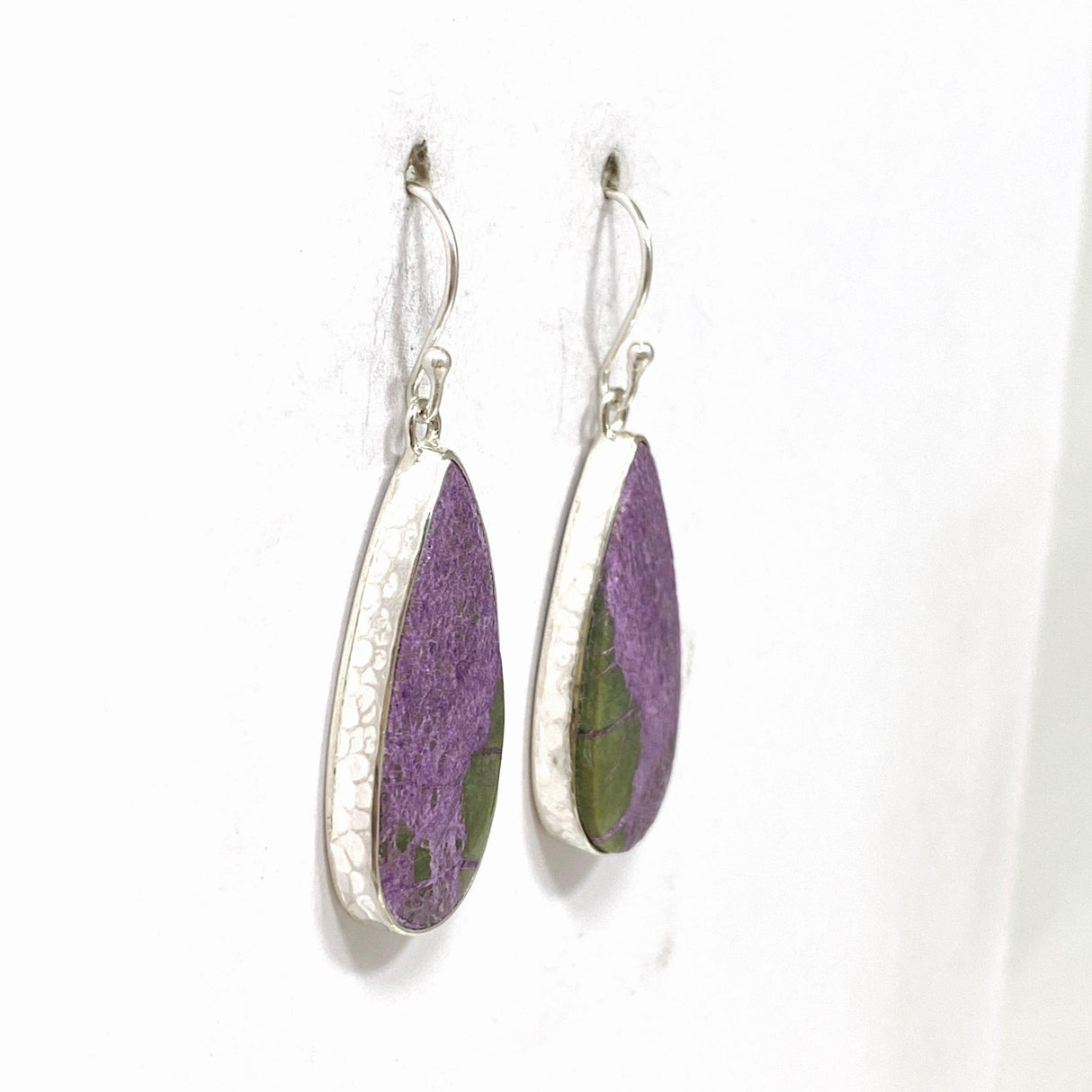 Stichtite in Serpentine (Atlantasite) Teardrop Earrings KEGJ1453 - Nature's Magick