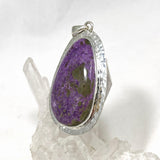 Stichtite in Serpentine (Atlantasite) Teardrop Pendant in a Hammered Setting KPGJ4278 - Nature's Magick