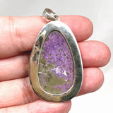 Stichtite in Serpentine (Atlantasite) Teardrop Pendant in a Hammered Setting KPGJ4278 - Nature's Magick