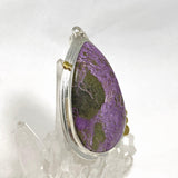 Stichtite in Serpentine (Atlantasite) Teardrop Pendant with Brass Accents KPGJ4279 - Nature's Magick