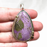 Stichtite in Serpentine (Atlantasite) Teardrop Pendant with Brass Accents KPGJ4279 - Nature's Magick