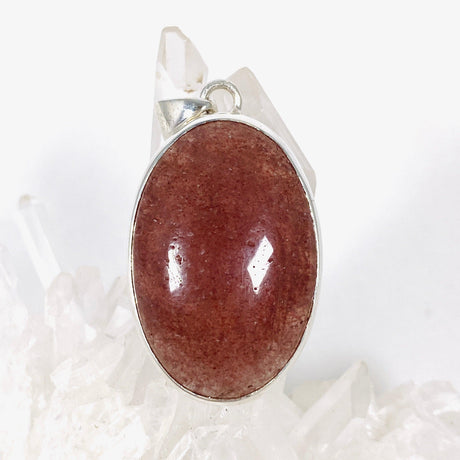 Strawberry Quartz cabochon oval pendant KPGJ4009 - Nature's Magick