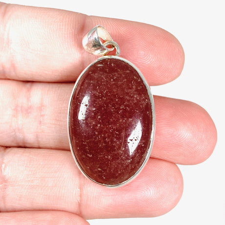 Strawberry Quartz cabochon oval pendant KPGJ4009 - Nature's Magick