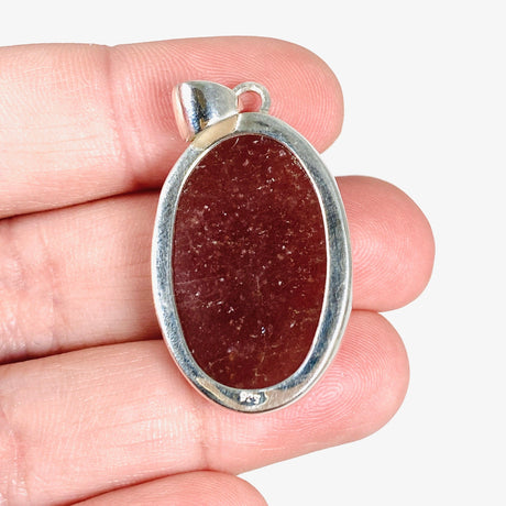 Strawberry Quartz cabochon oval pendant KPGJ4009 - Nature's Magick