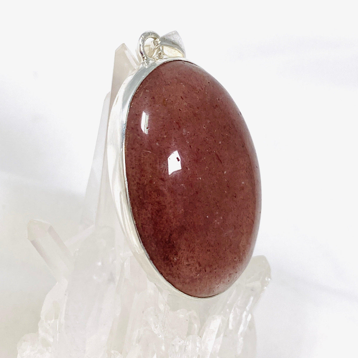 Strawberry Quartz cabochon oval pendant KPGJ4011 - Nature's Magick