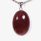 Strawberry Quartz cabochon oval pendant KPGJ4011 - Nature's Magick