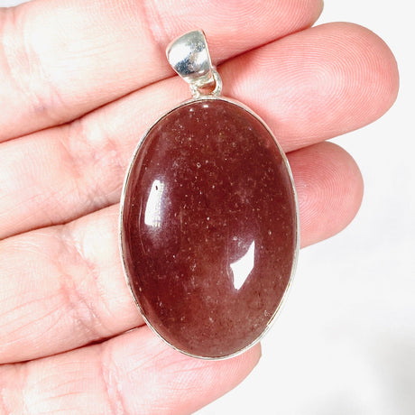 Strawberry Quartz cabochon oval pendant KPGJ4011 - Nature's Magick