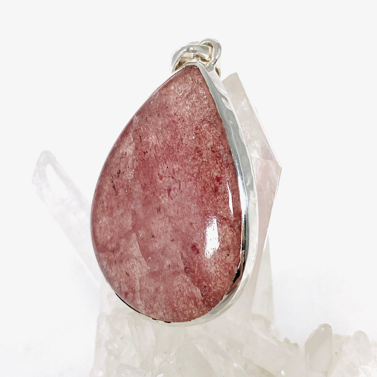 Strawberry Quartz cabochon pear pendant KPGJ4014 - Nature's Magick