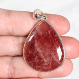 Strawberry Quartz cabochon pear pendant KPGJ4014 - Nature's Magick