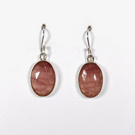 Strawberry Quartz faceted oval earrings KEGJ1385 - Nature's Magick