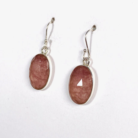 Strawberry Quartz faceted oval earrings KEGJ1385 - Nature's Magick