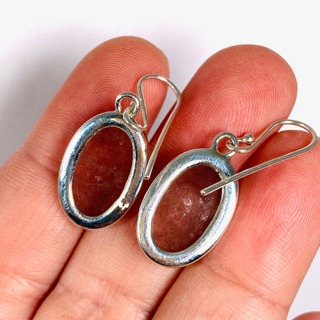 Strawberry Quartz faceted oval earrings KEGJ1385 - Nature's Magick