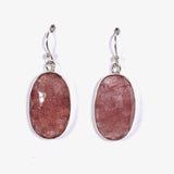 Strawberry Quartz faceted oval earrings KEGJ1386 - Nature's Magick