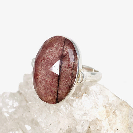 Strawberry Quartz faceted oval ring s.10 KRGJ3005 - Nature's Magick