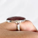 Strawberry Quartz faceted oval ring s.10 KRGJ3005 - Nature's Magick