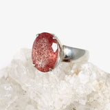 Strawberry quartz faceted oval ring s.9.5 PRGJ158 - Nature's Magick