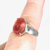 Strawberry quartz faceted oval ring s.9.5 PRGJ158 - Nature's Magick