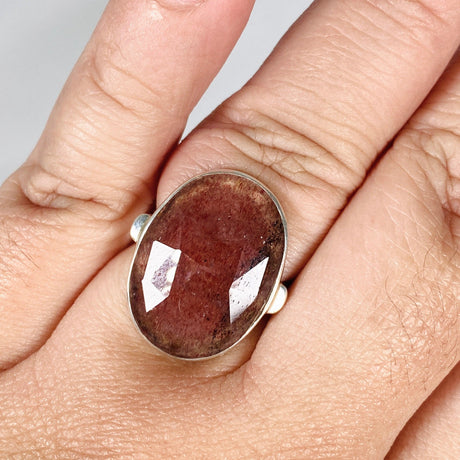 Strawberry Quartz faceted oval ring s.9 KRGJ3007 - Nature's Magick