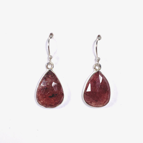 Strawberry Quartz faceted teardrop earrings KEGJ1387 - Nature's Magick